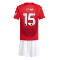 Manchester United Leny Yoro #15 Hemmatröja Barn 2024-25 Kortärmad (+ Korta byxor)